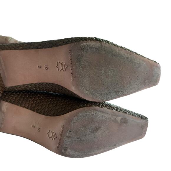 Loeffler Randall Nerine Brown Woven Raffia Square Toe Block Heel Pumps 10B - Picture 13 of 16